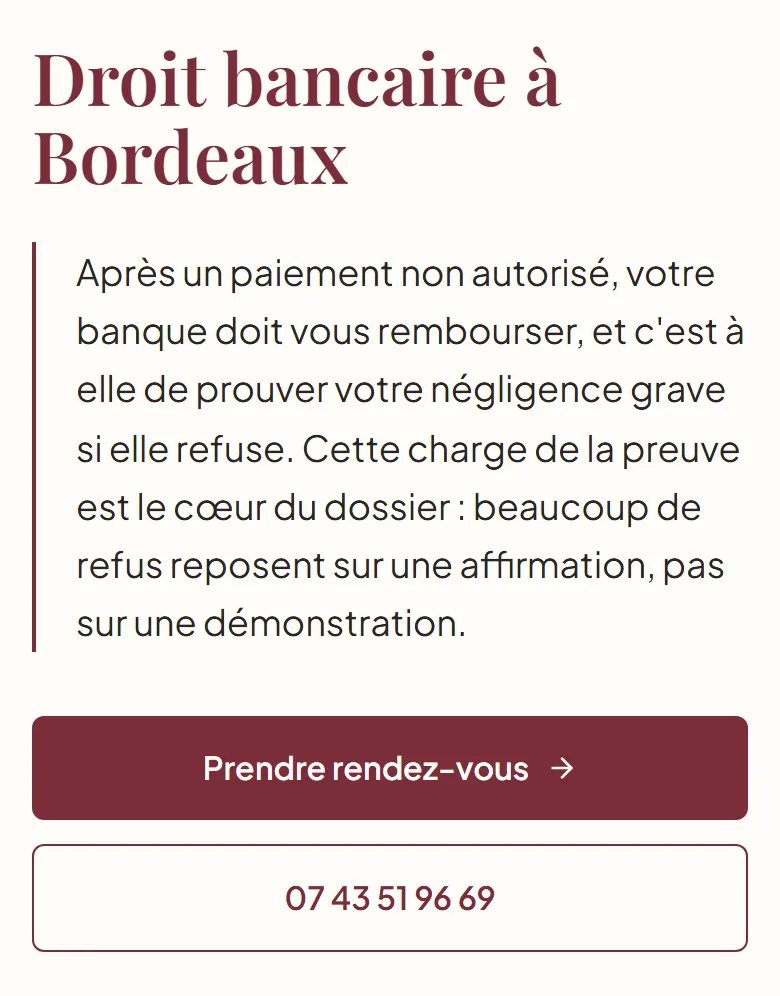 Une autre page du site de Margot Marin sur téléphone