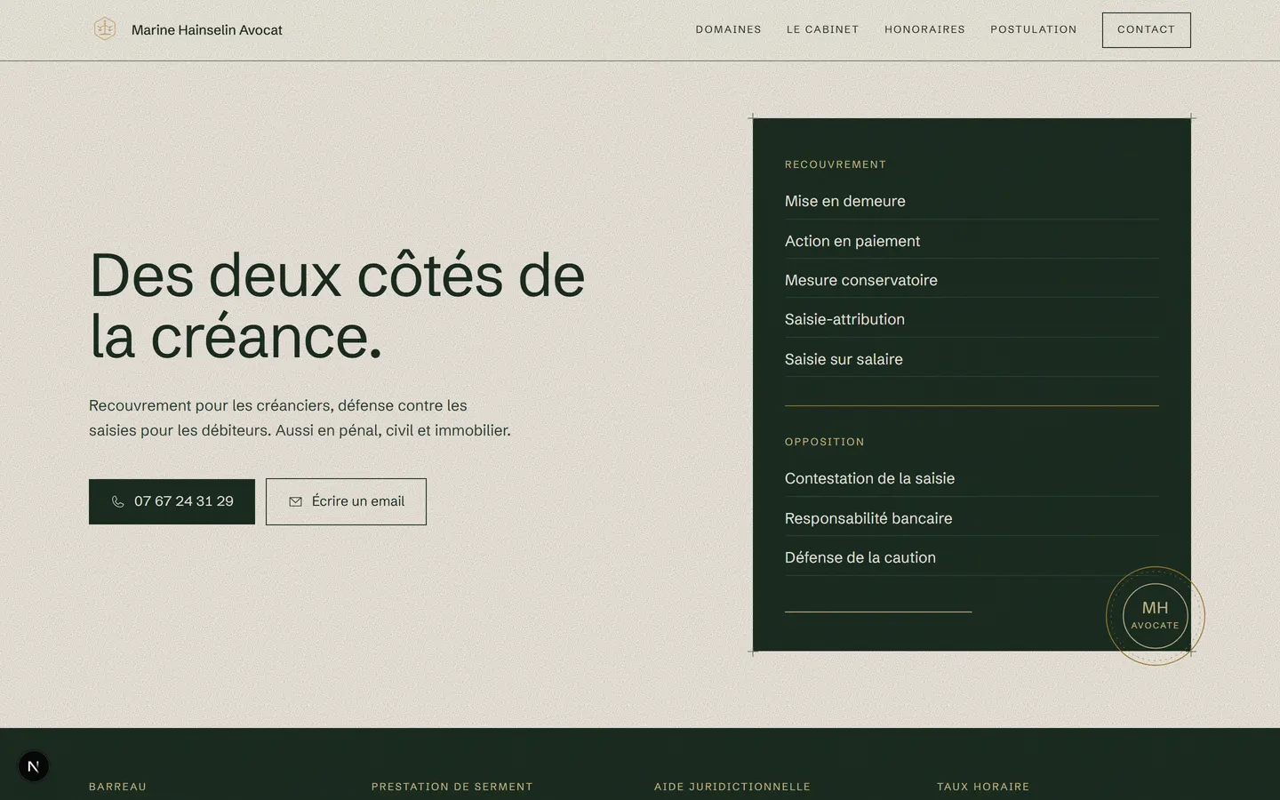 Site livré à Marine Hainselin, avocate